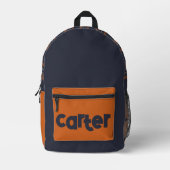 Rustiek bosgebied Blauw & sinaasappel plaid Bedrukte Rugzak (Voorkant)