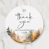Rustiek bosgebied herfst bos Dank u Bedankjes Labels (Voorkant)