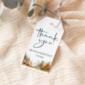 Rustiek bosgebied herfst bos Dank u Cadeaulabel