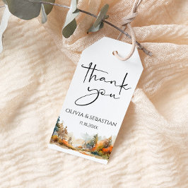 Rustiek bosgebied herfst bos Dank u Cadeaulabel