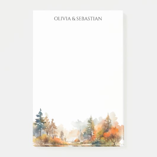 Rustiek bosgebied herfstbos post-it® notes (Voorkant)