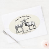 Rustiek bosrijk hertenontwerp ovale sticker (Envelop)