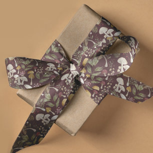 Rustiek bosrijke Waterverf bosrijk paddenstoelenbo Grosgrain Lint