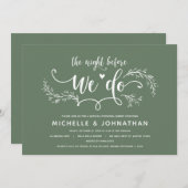 Rustiek botanisch bruiloft repetitie diner kaart (Voorkant / Achterkant)