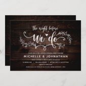 Rustiek botanisch bruiloft repetitie diner kaart (Voorkant / Achterkant)