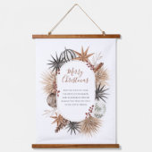 Rustiek Botanisch Gepersonaliseerd Kersttapijt Hangend Wandkleed (Voorkant)