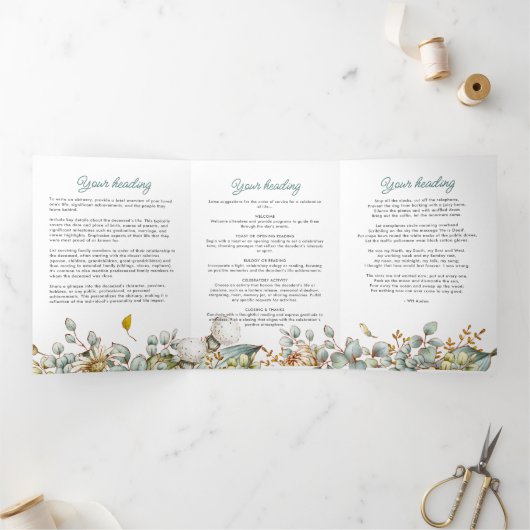 Rustiek Botanisch Groen & Bloemen Liefdevol Geheug Drieluik Programma (Binnen)