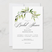 Rustiek Botanisch groen Bough Vrijgezellenfeest Kaart (Voorkant)