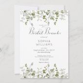 Rustiek Botanisch groen bruids brunch Kaart (Voorkant)