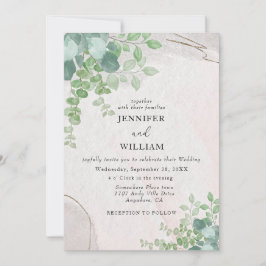 Rustiek Botanisch groen Eucalyptus bruiloft Kaart