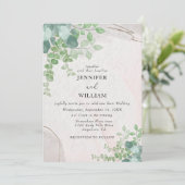 Rustiek Botanisch groen Eucalyptus bruiloft Kaart (Staand voorkant)