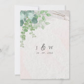 Rustiek Botanisch groen Eucalyptus bruiloft Kaart (Achterkant)