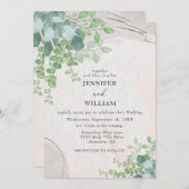 Rustiek Botanisch groen Eucalyptus bruiloft Kaart (Voorkant / Achterkant)