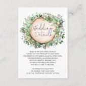 Rustiek botanisch groen laat bruiloft details informatiekaartje (Voorkant)