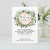 Rustiek botanisch groen laat bruiloft details informatiekaartje (Staand voorkant)