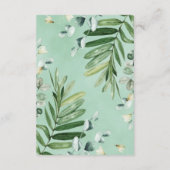 Rustiek botanisch groen laat bruiloft details informatiekaartje (Achterkant)