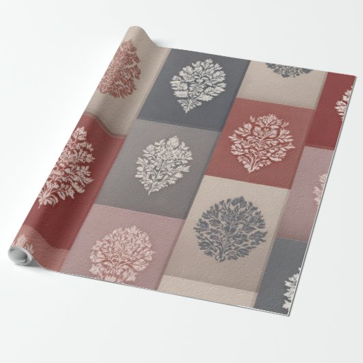 rustiek botanisch inpakpapier |  blok PR (Uitgerold)