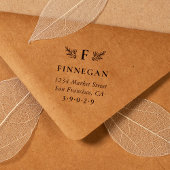 Rustiek Botanisch Monogram Retouradres Zelfinktende Stempel