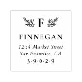 Rustiek Botanisch Monogram Retouradres Zelfinktende Stempel (Design)