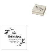 Rustiek Botanisch Terugkeeradres Zelf-inkt Rubberstempel (Gestempeld)