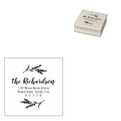 Rustiek Botanisch Terugkeeradres Zelf-inkt Rubberstempel (Gestempeld)
