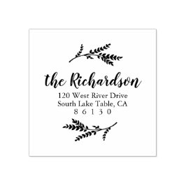 Rustiek Botanisch Terugkeeradres Zelf-inkt Rubberstempel