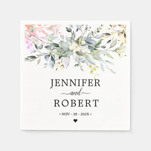 Rustiek botanisch thema | Eucalyptus Wedding Servet (Voorkant)