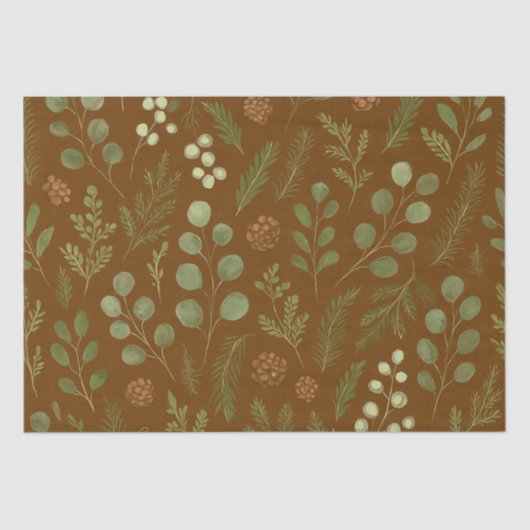 Rustiek Botanisch Weefselpapier – Pine & Eucalyptu Tissuepapier (Voorkant)