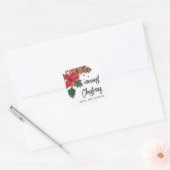 Rustiek Bough | Waterverf Kerst Gepersonaliseerd Vierkante Sticker (Envelop)