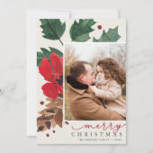 Rustiek Bough | Waterverf Kerstfoto Feestdagenkaart (Voorkant)