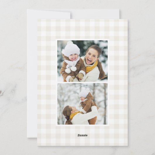 Rustiek Bough | Waterverf Kerstfoto Feestdagenkaart (Achterkant)