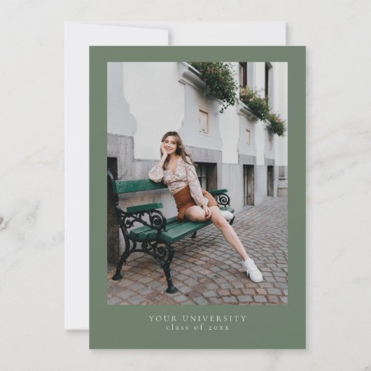 Rustiek Bourgogne & Navy Bloemen groen Afstuderen Kaart (Achterkant)