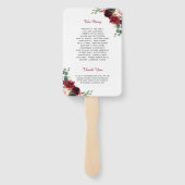 Rustiek Bourgogne Rood Blauw Bloemen Bruiloft Prog Handwaaier (Achterkant)