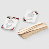 Rustiek Bourgogne Rood Blauw Bloemen Bruiloft Prog Handwaaier (Niet-gemonteerd)