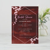 Rustiek Bourgogne Roze Bloemen Vrijgezellenfeest Kaart (Staand voorkant)