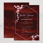 Rustiek Bourgogne Roze Bloemen Vrijgezellenfeest Kaart (Voorkant / Achterkant)