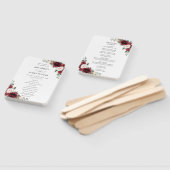 Rustiek Bourgondië Blush Bloemen Bruiloft Programm Handwaaier (Niet-gemonteerd)