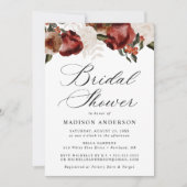 Rustiek Bourgondië en Ivoor Rozen Vrijgezellenfees Kaart (Voorkant)