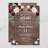 Rustiek Bourgondië Marsala Bloemen Vrijgezellenfee Kaart (Voorkant / Achterkant)