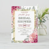 Rustiek Bourgondië Marsala Roze Bloemen Vrijgezell Kaart (Staand voorkant)