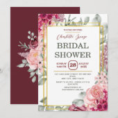 Rustiek Bourgondië Marsala Roze Bloemen Vrijgezell Kaart (Voorkant / Achterkant)