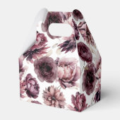 Rustiek Bourgondië Plum Floral Vrijgezellenfeest Bedankdoosjes (Achterkant)