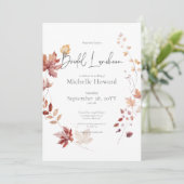 Rustiek Bourgondië & Rust Fall laat bruids lunch Kaart (Staand voorkant)