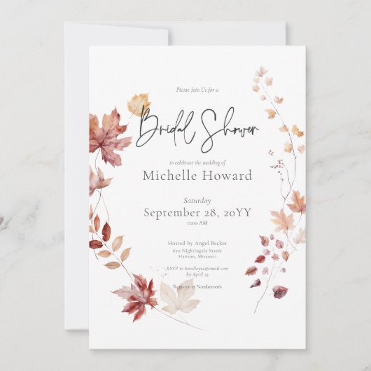 Rustiek Bourgondië & Rust Fall laat Vrijgezellenfe Kaart (Voorkant)