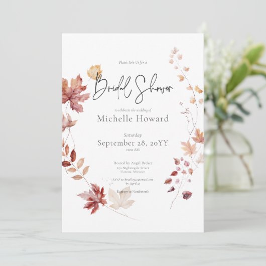 Rustiek Bourgondië & Rust Fall laat Vrijgezellenfe Kaart (Staand voorkant)