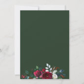 Rustiek Bourgondisch Groen Kerstdiner Kaart (Achterkant)
