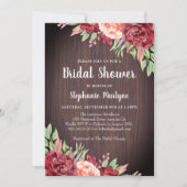 Rustiek Bourgondisch Roos Bloemen Vrijgezellenfees Kaart (Voorkant)