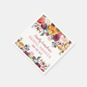 Rustiek Bourgondisch Roze Herfst Bloemen Vrijgezel Servet (Hoek)