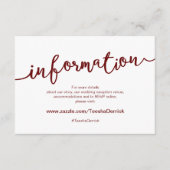 Rustiek Bourgondisch script, huwelijksdetails, RSV Informatiekaartje (Voorkant)