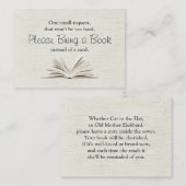 Rustiek Breng een boek Baby shower Insert Informatiekaartje (Voorkant / Achterkant)